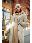 Beige bomber dress with hood FI722 - Online store - Boutique